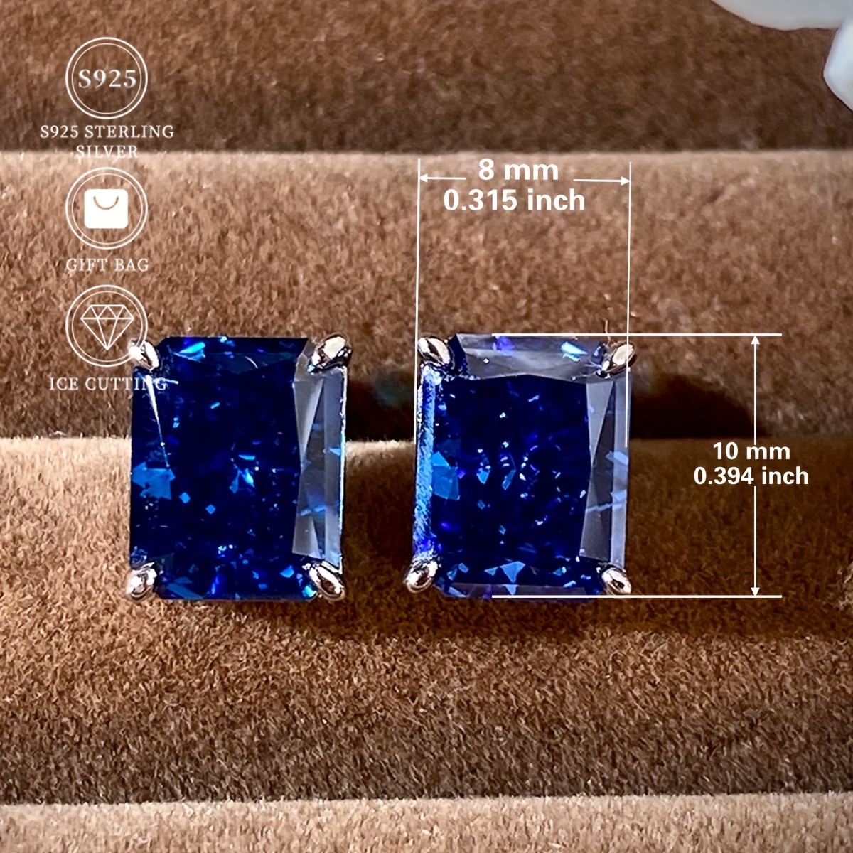 Women's Exquisite Tanzanite Blue 925 Sterling Silver Earrings